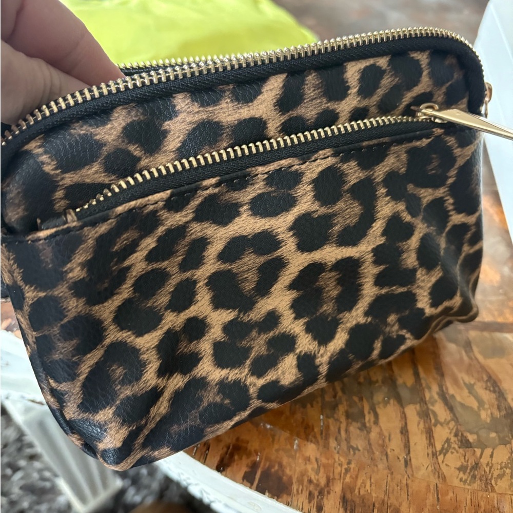 Leopard Print Belt Bag with Gold Zipper